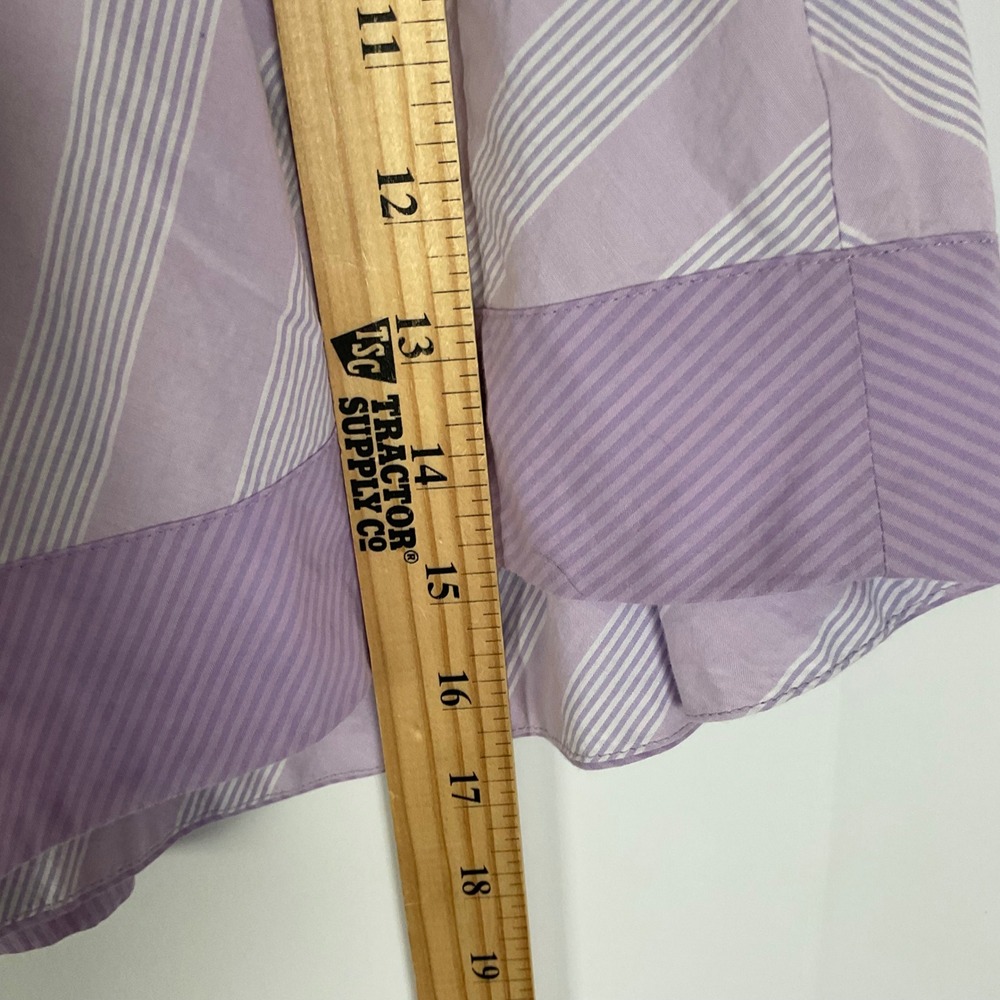 Aerie Lavender White Striped Button Front Skort XL Mini Elastic Waist Cotton - Picture 6 of 10